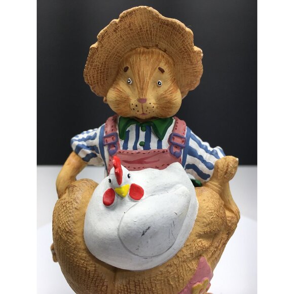 Dept 56 General Store Bunny Rabbit Figurine Holding Chicken & Seeds Easter Decor - Picture 2 of 13